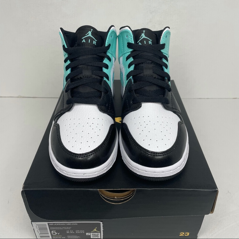 Nike Air Jordan 1 Retro Mid GS “Tropical Teal” NEW - Picture 3 of 4